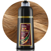 Mihkiom brown hair dye shampoo bottle pour for quick at-home color refresh.
