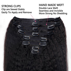 Mihugass double weft clip-ins 8pcs for thicker, durable volume.