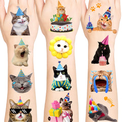 MIIVOYAGE cat tattoos 96-pcs set for party favors and classroom prizes.