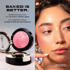 Milani Baked Blush Rose D'Oro compact with easy application brush-friendly design