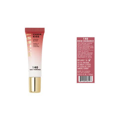 Milani Cheek Kiss Rose Romance swatch on cheek shows buildable, natural-looking flush.
