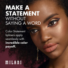 Milani Color Statement Lipliner on lips close-up demonstrating precise outlining and long-wearing color.