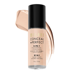 Milani Conceal + Perfect Nude Ivory bottle shown for on-the-go use and easy blending.