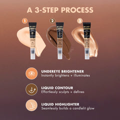 Milani Conceal + Perfect Undereye Brightener swatches reveal color-correcting pigments for a rested look.