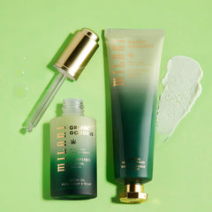 Texture on skin shows fast absorption and dewy finish with Milani oil.