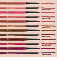 Twelve flattering shades from Milani Understatement Lip Liner add depth.