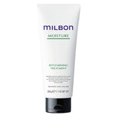 Milbon Moisture Replenishing Conditioner bottle delivering silky hydration for dry, dull hair.