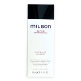 Milbon Repair Restorative Shampoo bottle front, showcasing a nourishing formula for damaged hair.