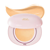 MILKTOUCH Cushion Foundation compact open showing silky texture and even coverage for on-the-go touch-ups