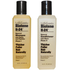 Mill Creek Biotene H-24 Shampoo bottle demonstrates a hydrating formula for daily cleansing.