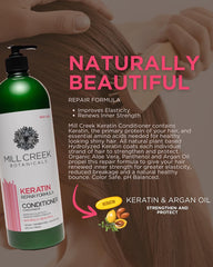 Mill Creek Keratin Conditioner 32oz packaging on display, large bottle.