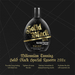 Millennium Tanning Solid Black 200X 3-pack packaging for convenient at-home tanning
