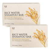 mimosu fermented rice water shampoo bar two-pack for everyday cleansing