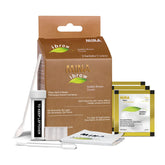 MinaiBrow golden-brown hair color powder in a jar for natural spot coloring.