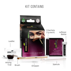MinaiBrow Instant Hair Dye Kit water activation demonstrates easy mixing