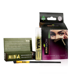 MinaiBrow Dark Brown Tint Kit bottle for natural, long-lasting brow color