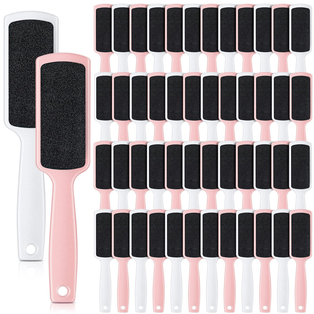 Minatee foot file double-sided pink and white for smoother heels.