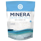 Minera Dead Sea Salt coarse 19lb bulk in a spa-like bath for relaxation