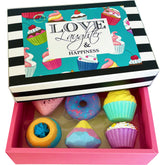 Mineral Me California bath bombs cupcake design for colorful, kid-friendly spa time.