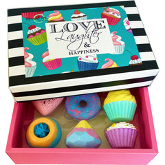 Mineral Me California bath bombs cupcake design for colorful, kid-friendly spa time.