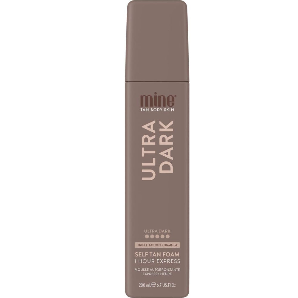 MINETAN Ultra Dark Foam bottle ready for a smooth, streak-free bronze glow.