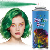 Minfei Green Hair Spray bottle shows quick color application for vibrant DIY looks.