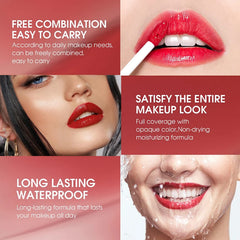 Minfei lip gloss close-up reveals a pearly, shiny finish for vibrant lips.