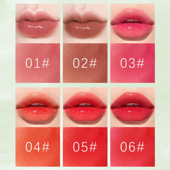 Minfei lip tint color swatches showcase rich pigments for easy shade choice.
