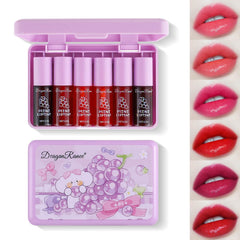 Miniling lip tint 6 colors swatches showing versatile shades for lips and cheeks