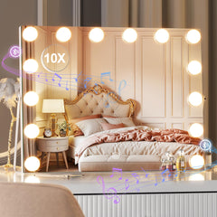 MINISO vanity mirror front view with lights for precise makeup application.