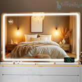 MINISO vanity mirror with lights front view highlights sleek design and even lighting for makeup-ready routines.