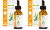 MINO PLUS natural hair growth serum bottle promotes fuller hair with aloe-based formula