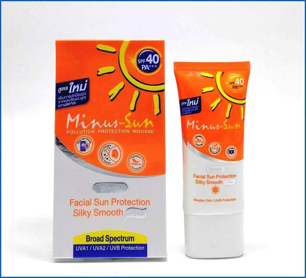 Minus Sun Pollution Protection Mousse bottle showing silky texture and UV protection