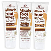 Miracle of Aloe Foot Repair Cream packshot shows three 8 oz jars for home care.
