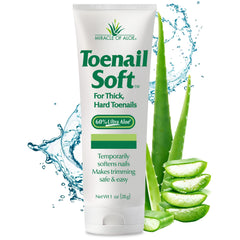 Miracle of Aloe toenail softener bottle for easy trimming.