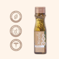 Miracles By Milagros rosemary shampoo foam highlighting gentle lather for daily use