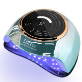 MIRAGE LAYON UV Nail Lamp front view showing 63 LEDs for efficient curing