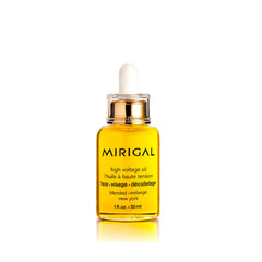 MIRIGAL High Voltage Oil bottle close-up highlighting premium packaging and hydration