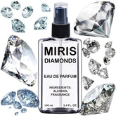 MIRIS Diamonds bottle front showing a sleek unisex fragrance presentation