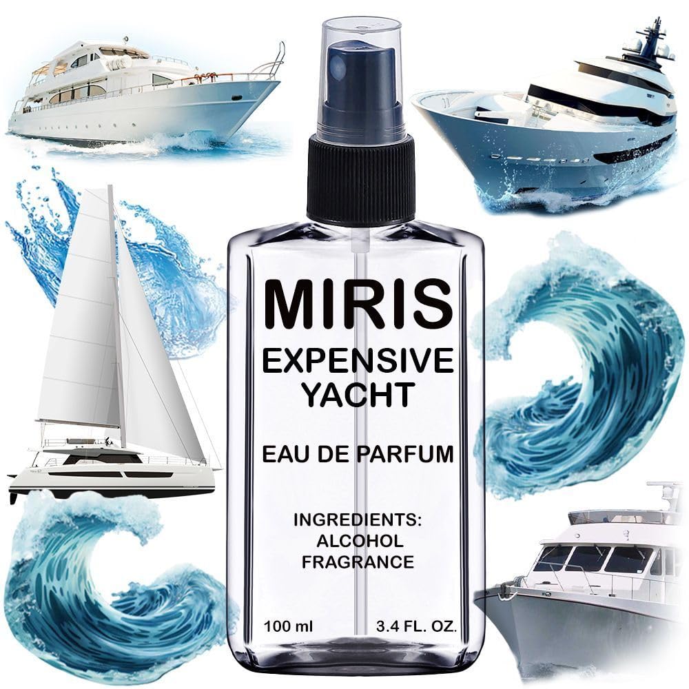 MIRIS Expensive Yacht bottle closeup highlights luxury design and premium oils.