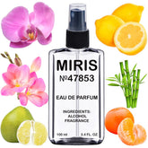 MIRIS Lucky Wish bottle-front highlights sleek design and lasting floral-fruity scent.