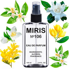 MIRIS No. 106 bottle close-up showing floral character for evening wear
