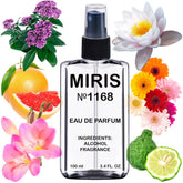 MIRIS No. 1168 bottle front view showing elegant design and long-lasting floral aroma.