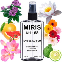 MIRIS No. 1168 bottle front view showing elegant design and long-lasting floral aroma.