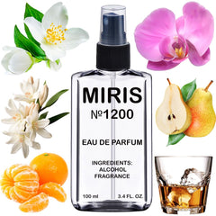 MIRIS No.1200 bottle close-up showing premium oils for a lasting, elegant fragrance