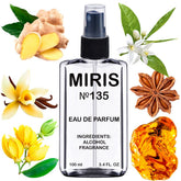 MIRIS No. 135 bottle front view, refined floral-oriental scent.
