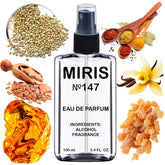 MIRIS No. 147 bottle front view reveals a sleek oriental-spicy vibe.