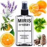 MIRIS No. 18581 bottle front showcases premium masculine fragrance for daily wear.
