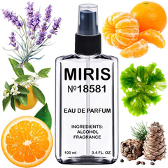 MIRIS No. 18581 bottle front showcases premium masculine fragrance for daily wear.
