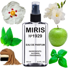 MIRIS No. 1929 bottle front showcases premium packaging and gourmet fragrance hints.